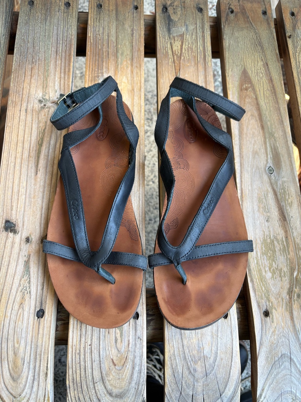 Chaco Sofia Black Leather Sandals Womens Size 8 - Picture 3 of 15